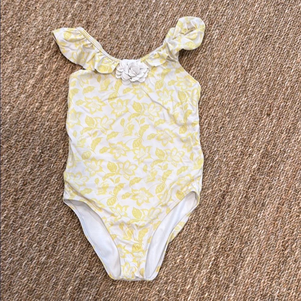 Janie and Jack Yellow Floral One-Piece Swimsuit